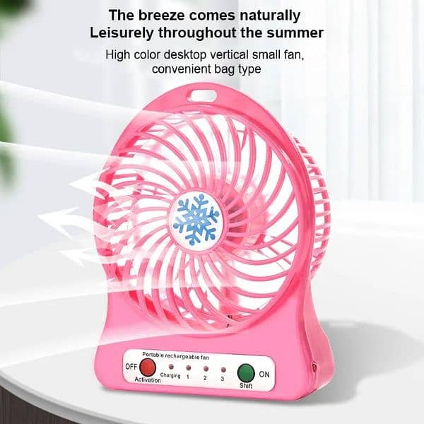 USB rechargeable Fan with Night Light and Charging, Convenient 5