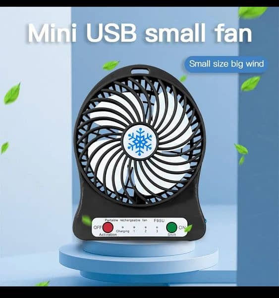 USB rechargeable Fan with Night Light and Charging, Convenient 9