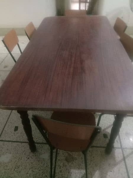 Wooden Dining table with 7 chairs 2