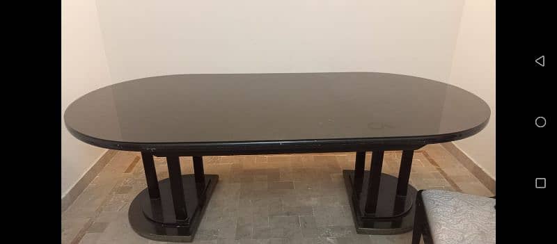 black wooden dining table 6 chair price negotiable 9