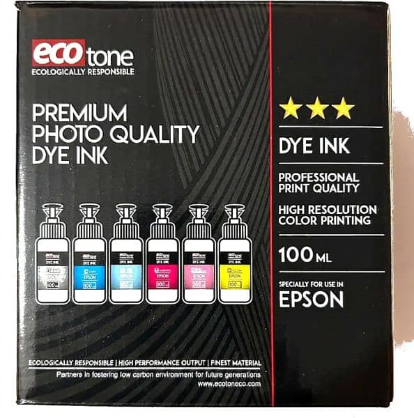 ecotone Color ink set 6xBottle of 100ml each 1