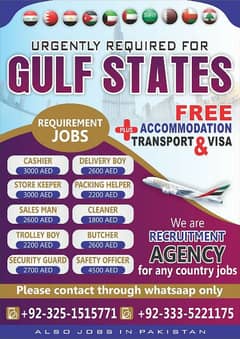 jobs in Gulf state and also all in Pakistan