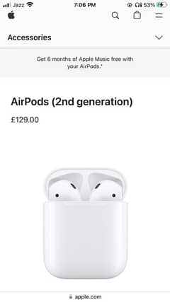 Apple AirPods (2nd Gen) New