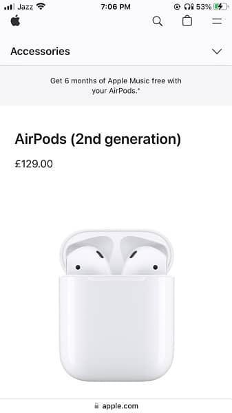 Apple AirPods (2nd Gen) New 0