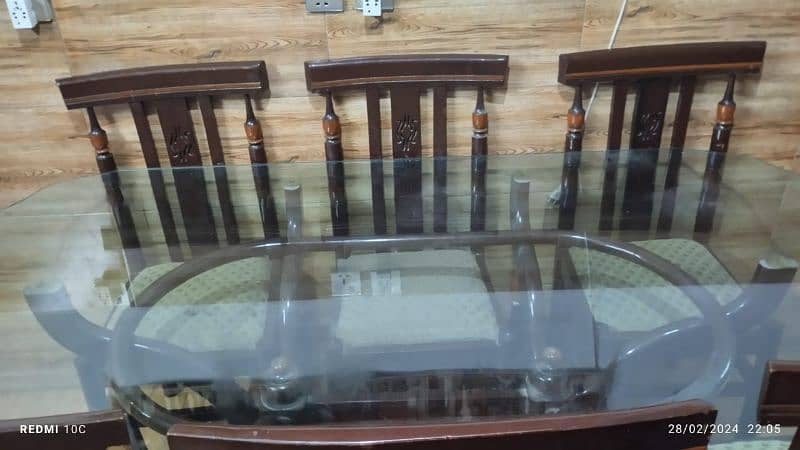 dining table pure wood with 6 chairs 0