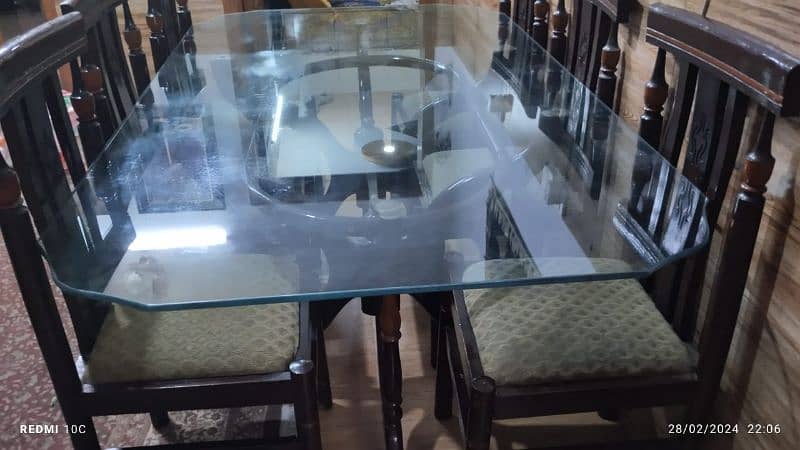 dining table pure wood with 6 chairs 2