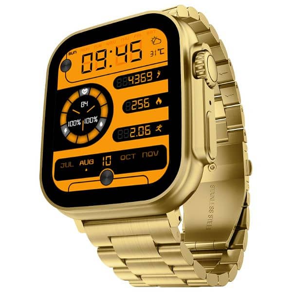 M9 Ultra Max Gold Edition Luxury Stainless Steel Sports Heart Rate 9