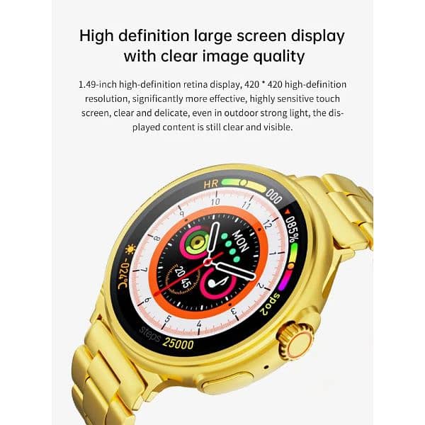 G10 24K Gold Amoled Display Luxury Stainless Steel Sports Heart Rate 6