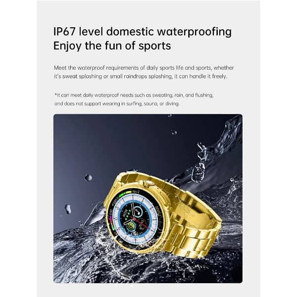 G10 24K Gold Amoled Display Luxury Stainless Steel Sports Heart Rate 8