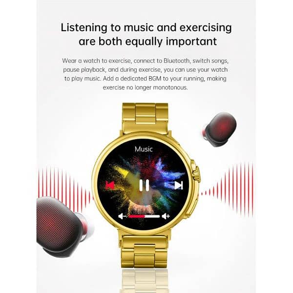 G10 24K Gold Amoled Display Luxury Stainless Steel Sports Heart Rate 9