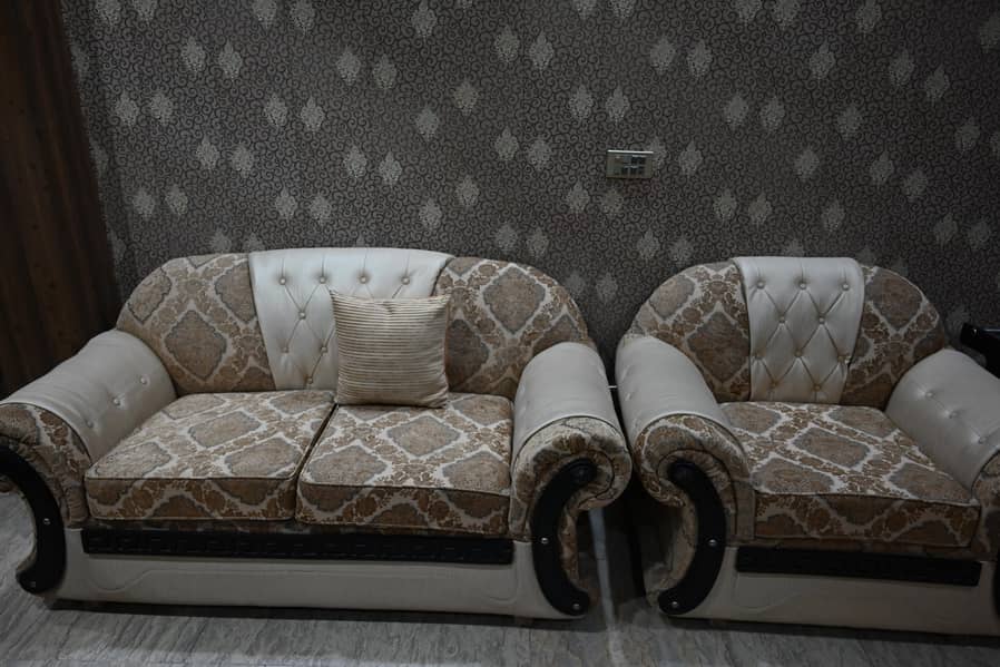 Cream Color Sofa Set for Sale, Purchased 2-3 Years Ago, Good Condition 0