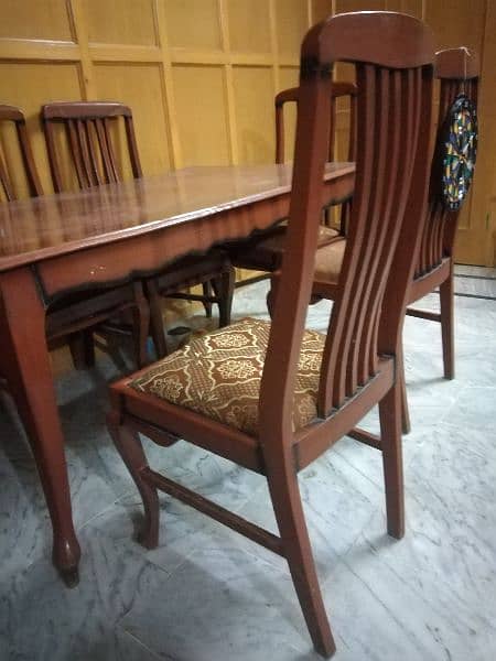 Wooden Dining Table with 6 chairs, Beautiful wooden dining table 4