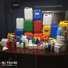 Plastic HDPE Jerry cane and bottles