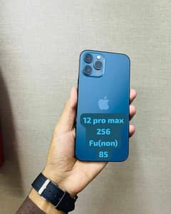 IPHONE 12 PRO MAX FACTORY UNLOCK 256 85 HEALTH BLUE 9.5/10 WATER PACK