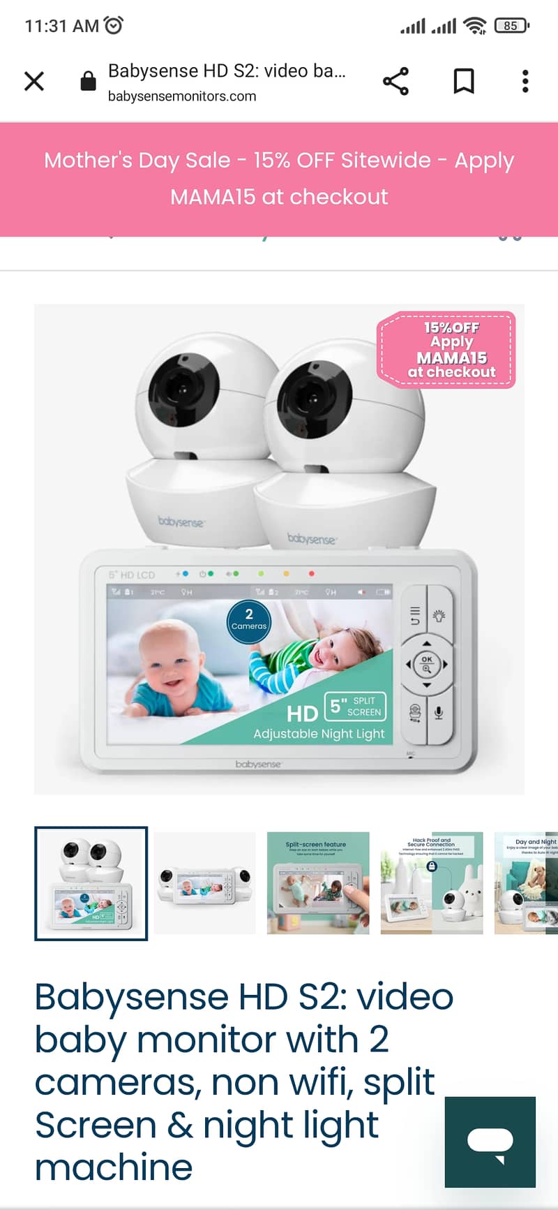 Baby Monitor - Hisense - Babysense HD S2 - Baby Camera 9
