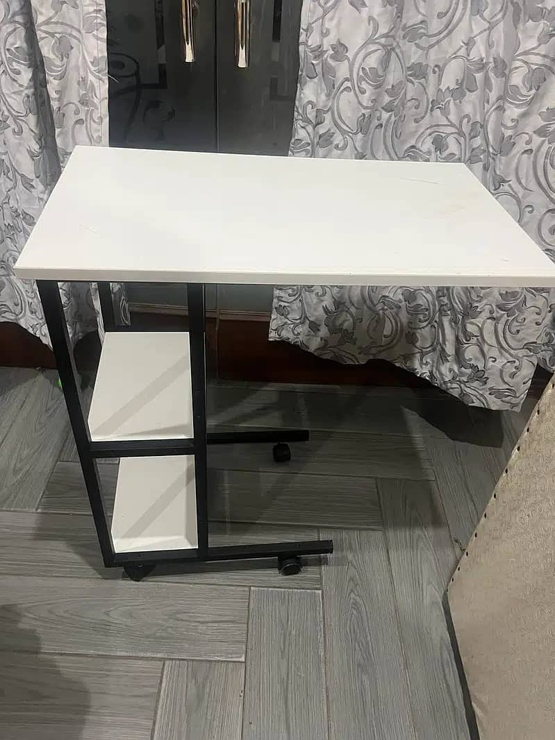 Laptop Stand, Laptop Table, Computer Table with Storage Shelves 0