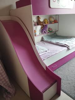 Kids bunk bed with study table