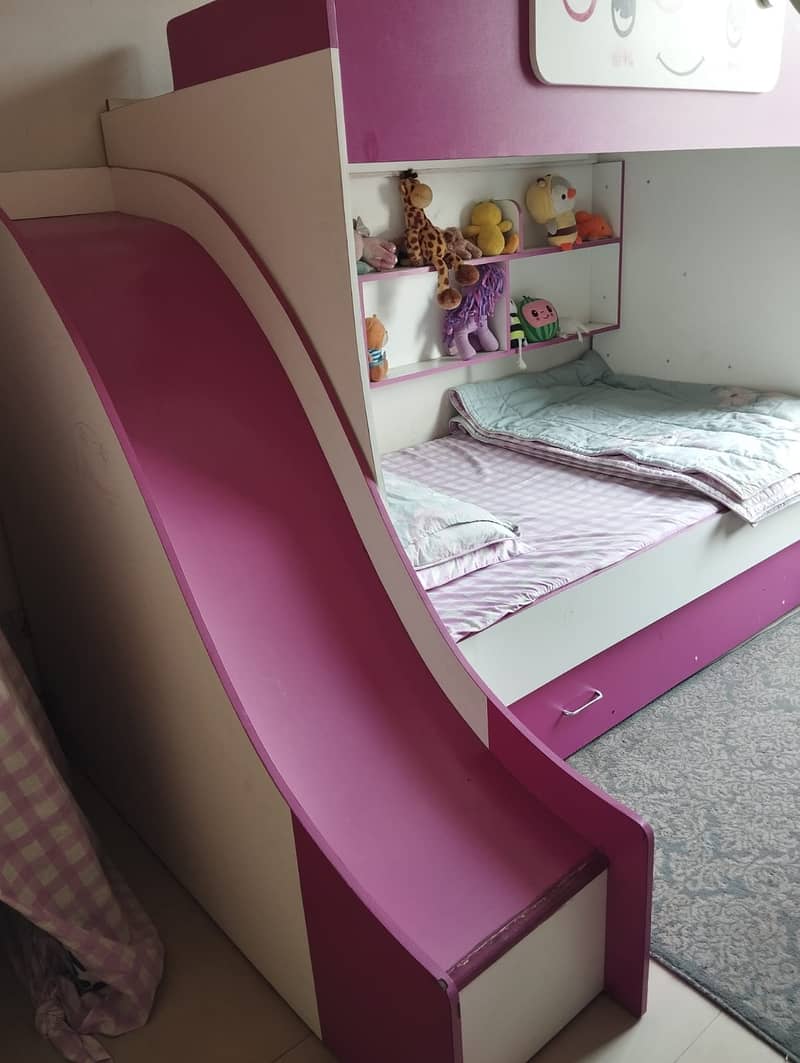 Kids bunk bed with study table 0