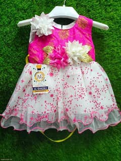 baby girl's printed frock and trouser 0