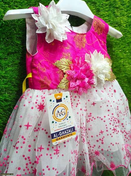 baby girl's printed frock and trouser 1