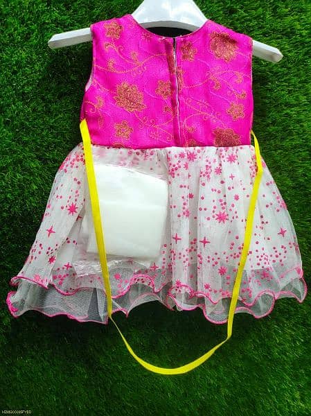 baby girl's printed frock and trouser 4