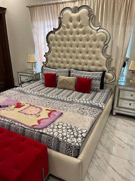 King Size MIRROR bed set New Design with Puffy 4