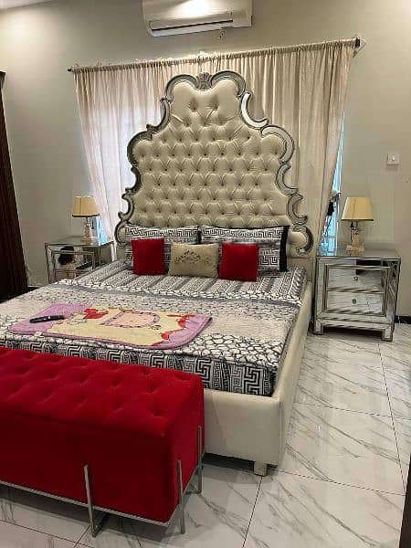 King Size MIRROR bed set New Design with Puffy 9