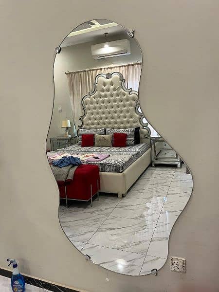 King Size MIRROR bed set New Design with Puffy 14