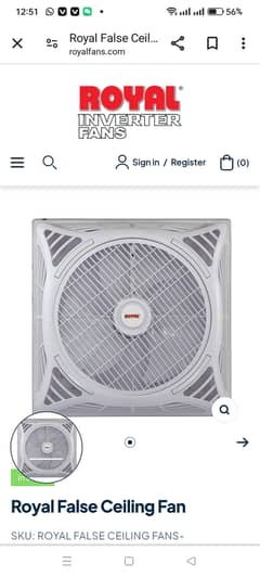Fall ceiling Royal fan new available