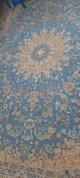 Blue and fawn carpet 1