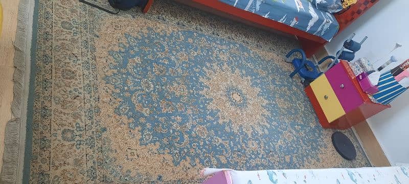Blue and fawn carpet 2