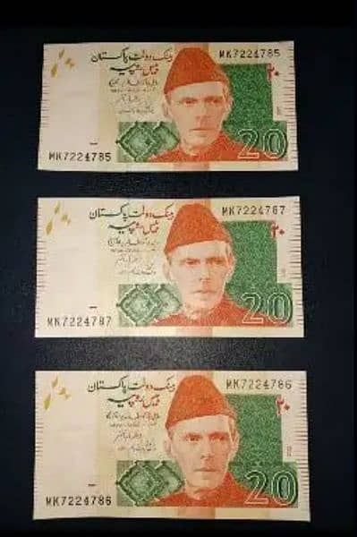 commemorative Notes  of Pakistan and special numbers set. 2