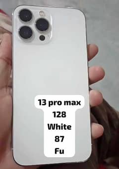 IPHONE 13 PRO MAX 128 WHITE 87 FACTORY UNLOCK NON PTA SIM TIME OVER