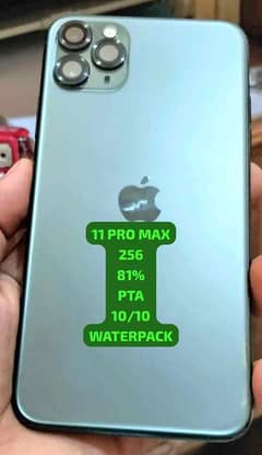 IPHONE 11 PRO MAX 256 81 FACTORY UNLOCK PTA 10/10 WATER PACK WITH BOX
