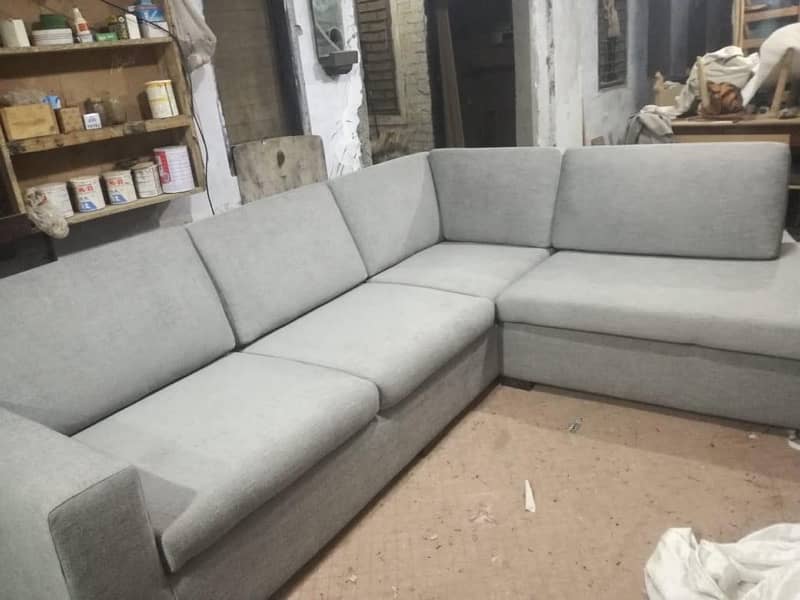 L Shaped Grey Minamilist Sofa in Mint Condition 0