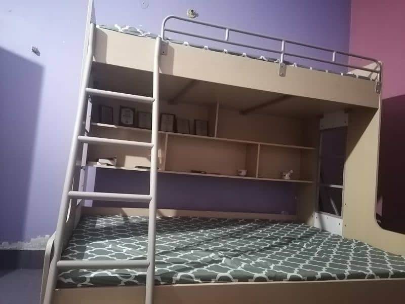 Habitt Bunk Bed, double bed on bottom and single bed on first floor. 0