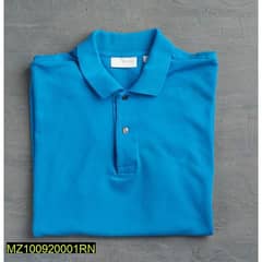 1pcs cotton plain polo T-shirt for Men sky-blue