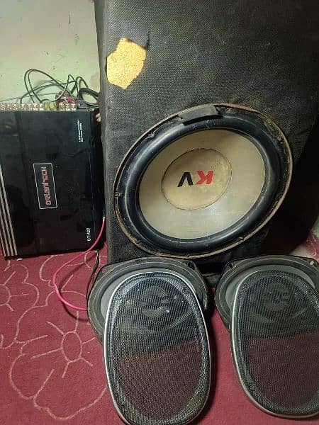 car complete sound system with amplifier with lcd tab good condition 0