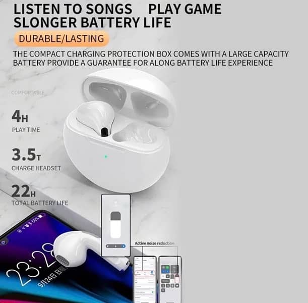 Air Pro 6 TWS Wireless Airpods Bluetooth Headphones 2