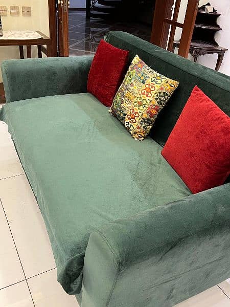 sofa set emerald green 8 seater 3