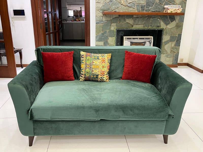 sofa set emerald green 8 seater 4
