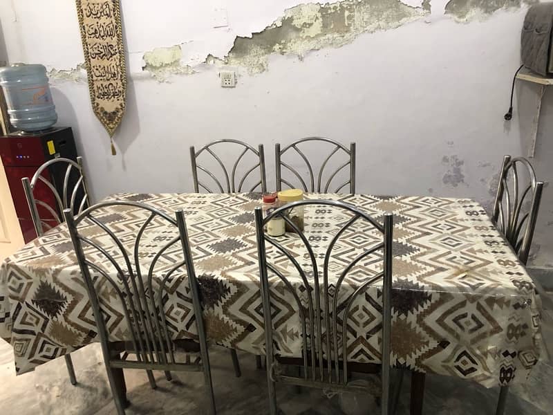 used wooden dining table with 6 chairs 1