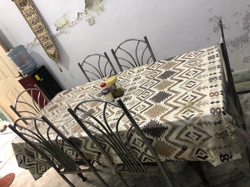 used wooden dining table with 6 chairs 3