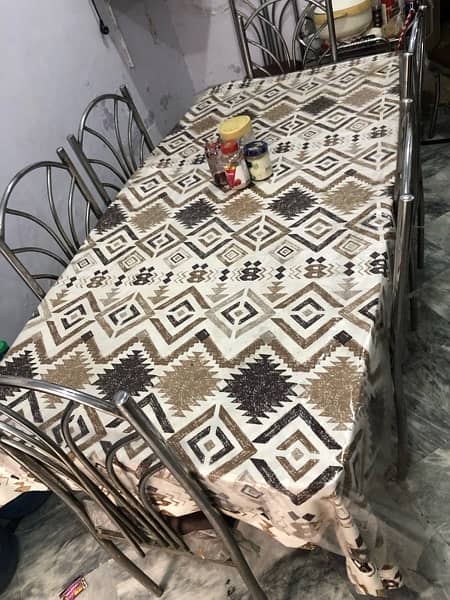 used wooden dining table with 6 chairs 4