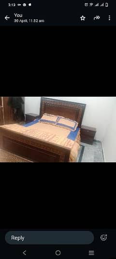 wooden frame bed