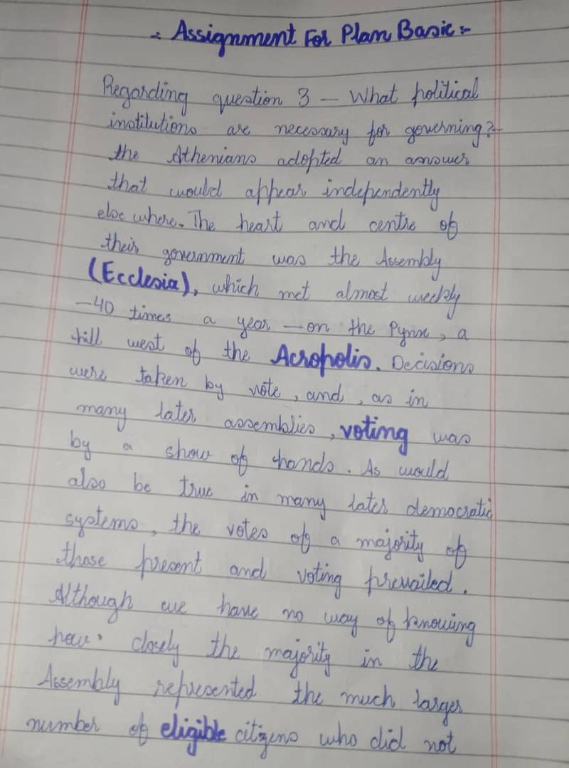 Handwritten Assignment Work 1