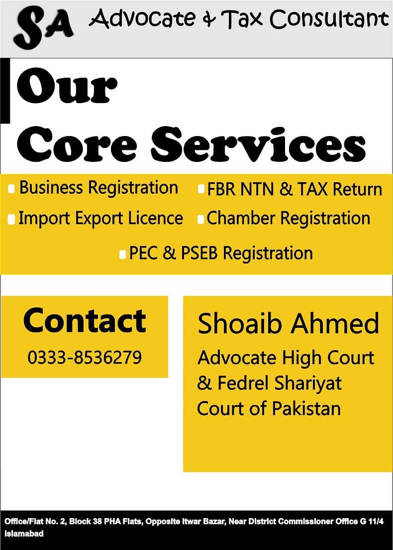 FBR, NTN, SECP, Chamber of commerce Trade mark Company, Court Marriage 8