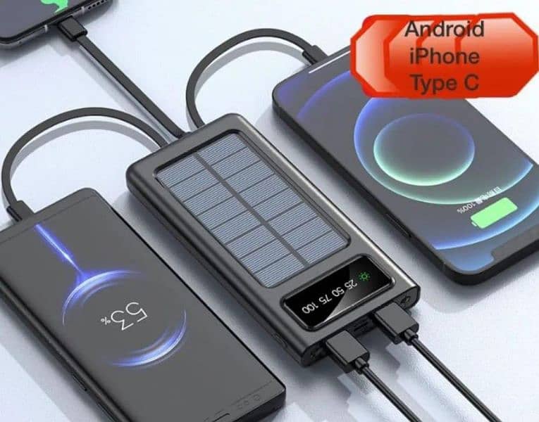 Solar Power 10000mAh Power Bank 0