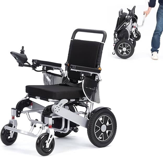 Electric Wheelchair Hajj Full Foldable / Light Weight Hajj Umrah 120kg 2