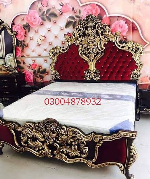 bed set/king size/double bed/with side tables/dressing table/mirror 3